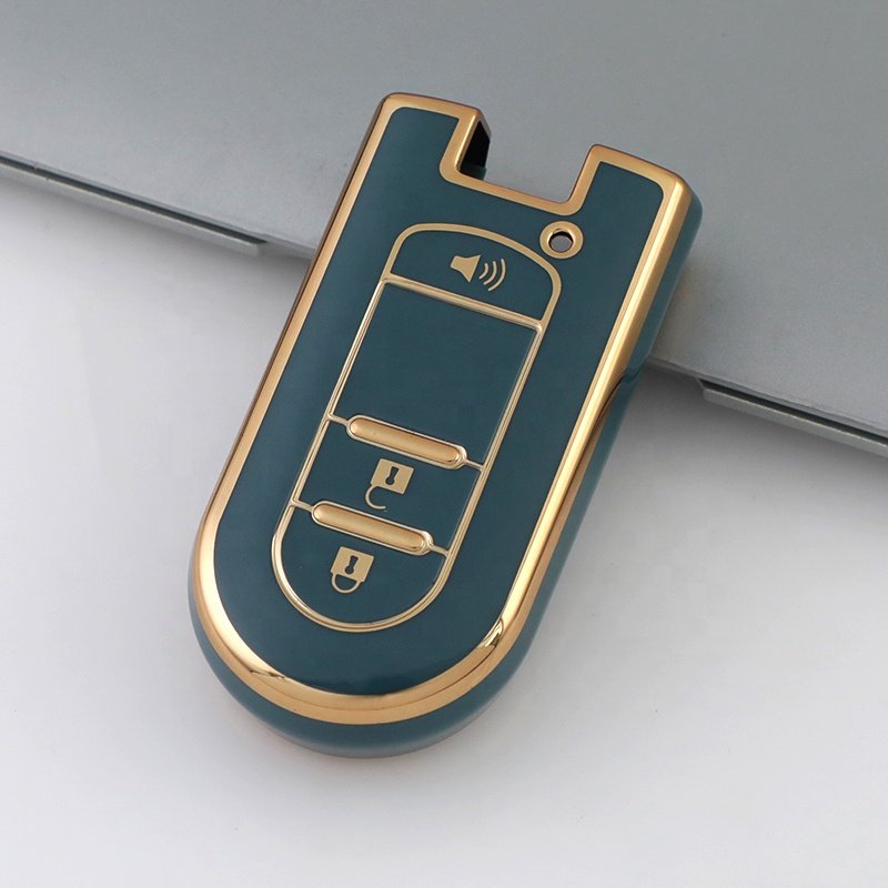 Silver Edge TPU Car Key Case Cover with keychain For Daihatsu Tanto LA610S Perodua Toyota Rush car accessories key protector