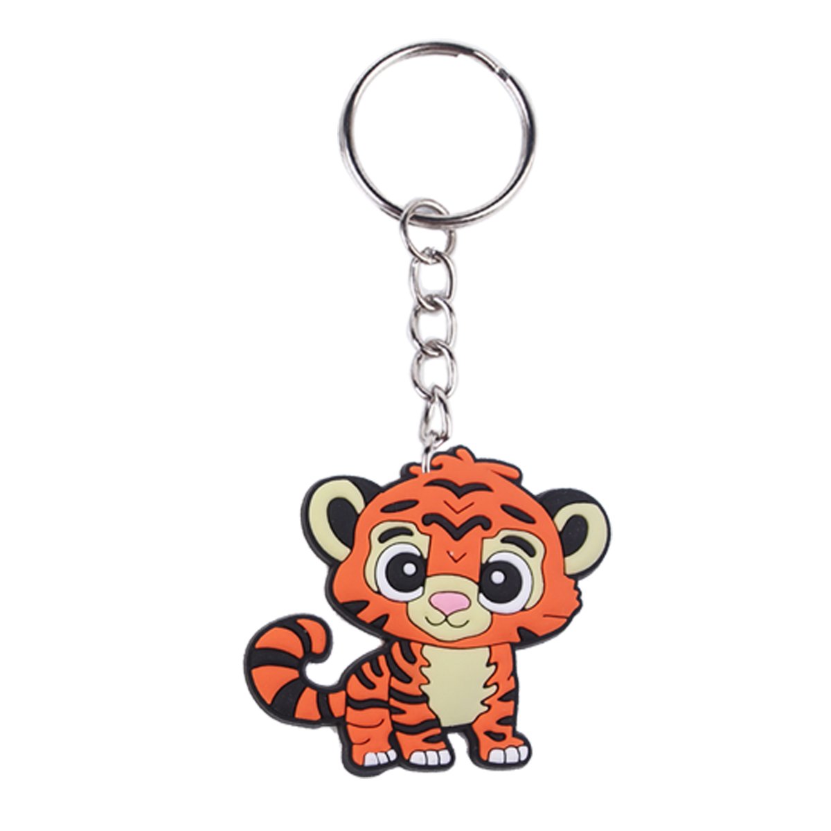 Wholesale PVC Wild Animal Rubber 2D Key Chains Promotion Sale Designer Key Chains Ring Custom Shape Logo New Arrival Zoo Gifts