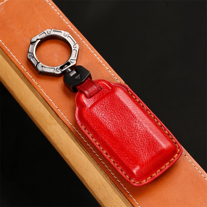 Genuine Leather Car Key Case Cover for Mitsubishi Outlander Lancer Mirage Smart Key Case Accessories Handmade Car key Shell