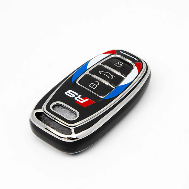 High quality car TPU key case with key chain Transparent waterproof fo rAudi