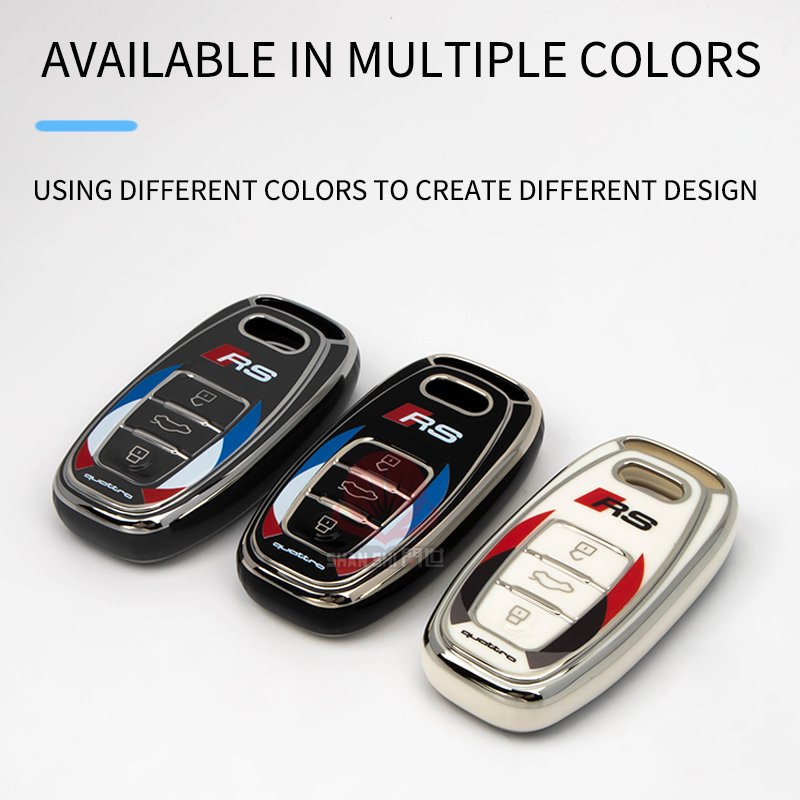 High quality car TPU key case with key chain Transparent waterproof fo rAudi