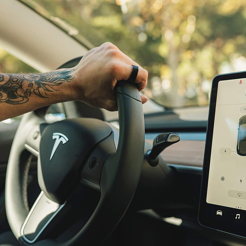 Tesla Smart Ring Accessories: Ceramic Ring for Model 3/Y/X/S and Cybertruck to Replace Key Card Key fob.