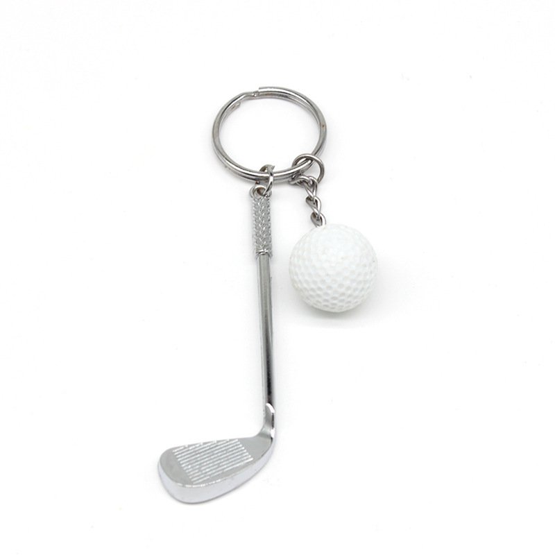 Golf ball keychain Mini Golf key chain ring Club and Ball Keyring Souvenir sport fan key chains Pendant Charm golf ball keychain