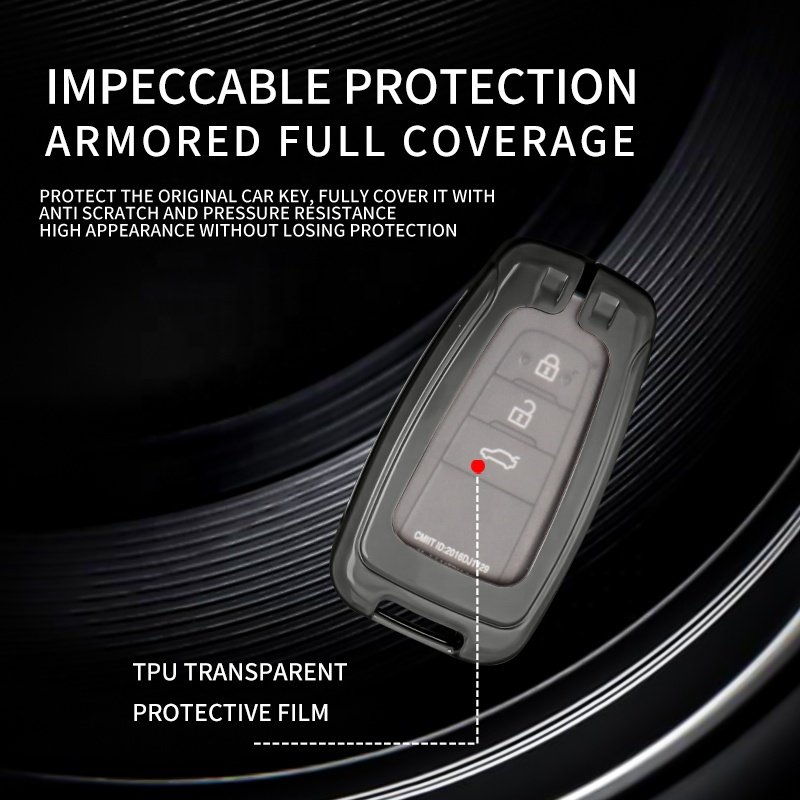 Hot Carbon Car Key Case For Toyota Zinc Alloy Leather Remote Car Key Case Cover Quality Wholesale Car Cover Key