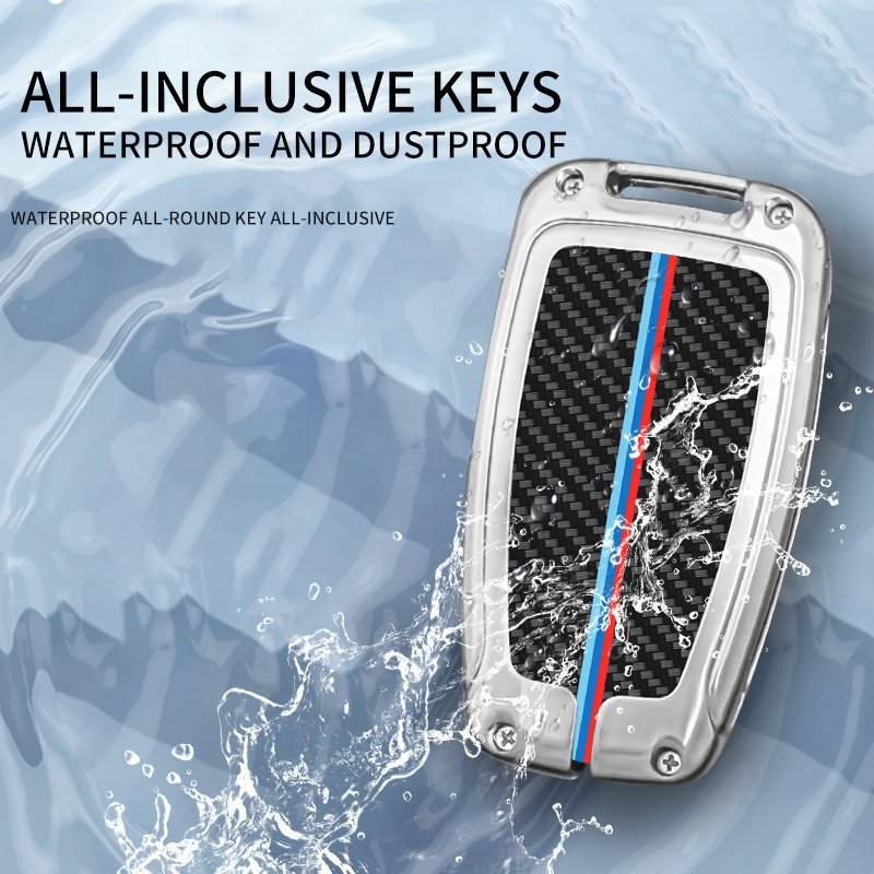 Hot Carbon Car Key Case For Toyota Zinc Alloy Leather Remote Car Key Case Cover Quality Wholesale Car Cover Key