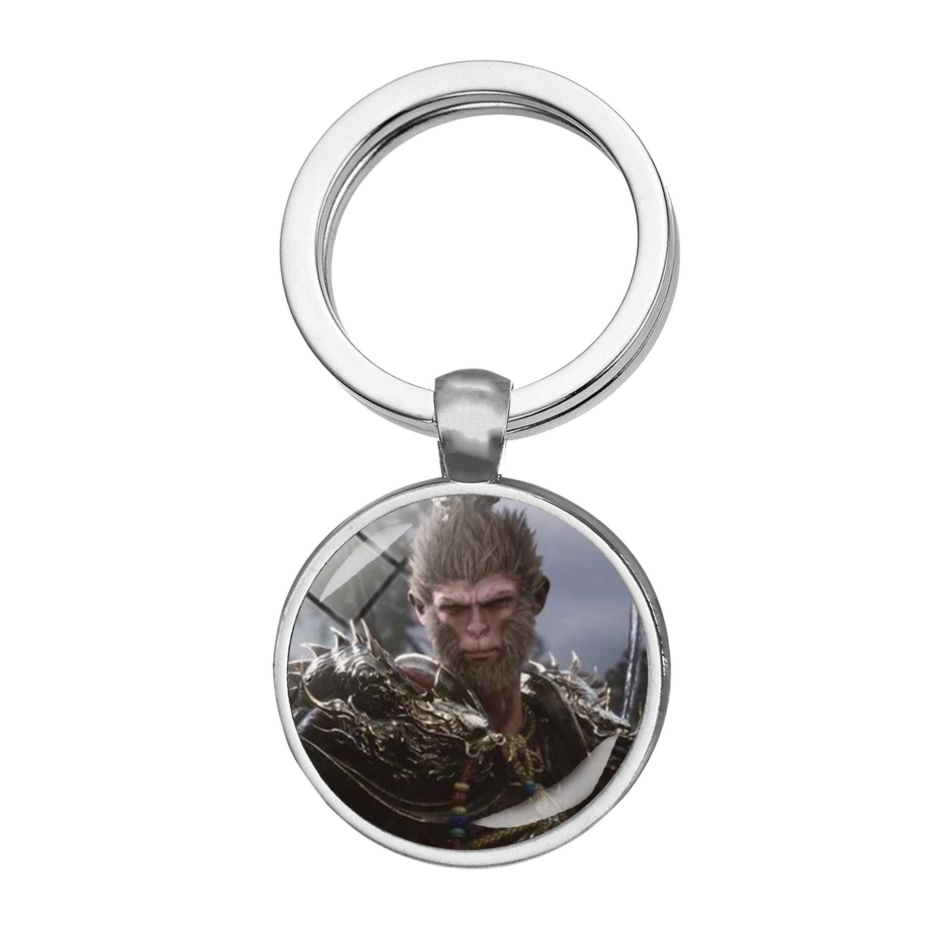 Wholesale Simple Custom Luxury Personalized Gem Fashion Phone Accessories Metal Keychain With Black Myth Wukong