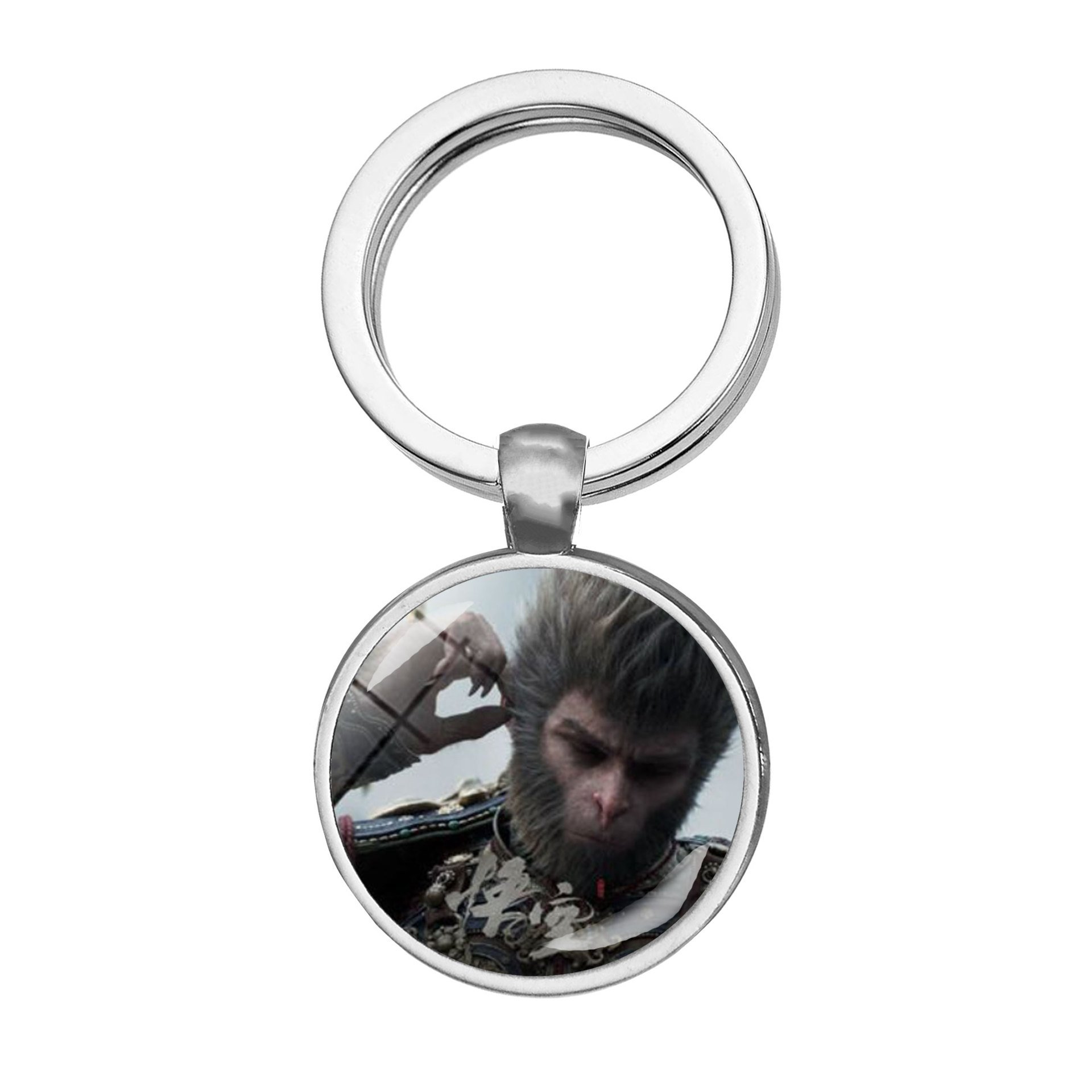 Wholesale Simple Custom Luxury Personalized Gem Fashion Phone Accessories Metal Keychain With Black Myth Wukong