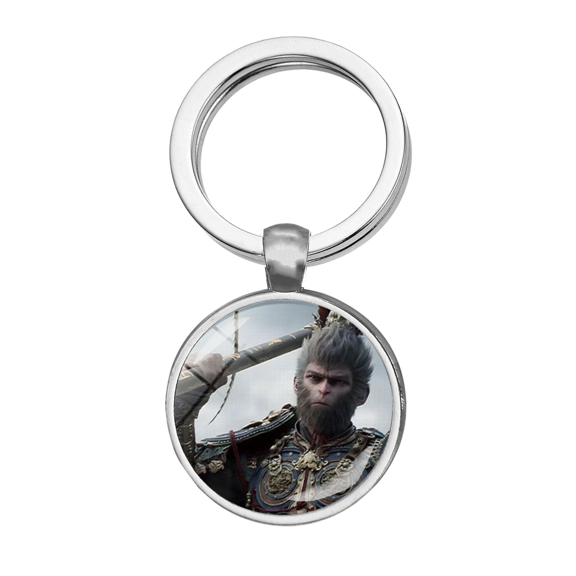 Wholesale Simple Custom Luxury Personalized Gem Fashion Phone Accessories Metal Keychain With Black Myth Wukong