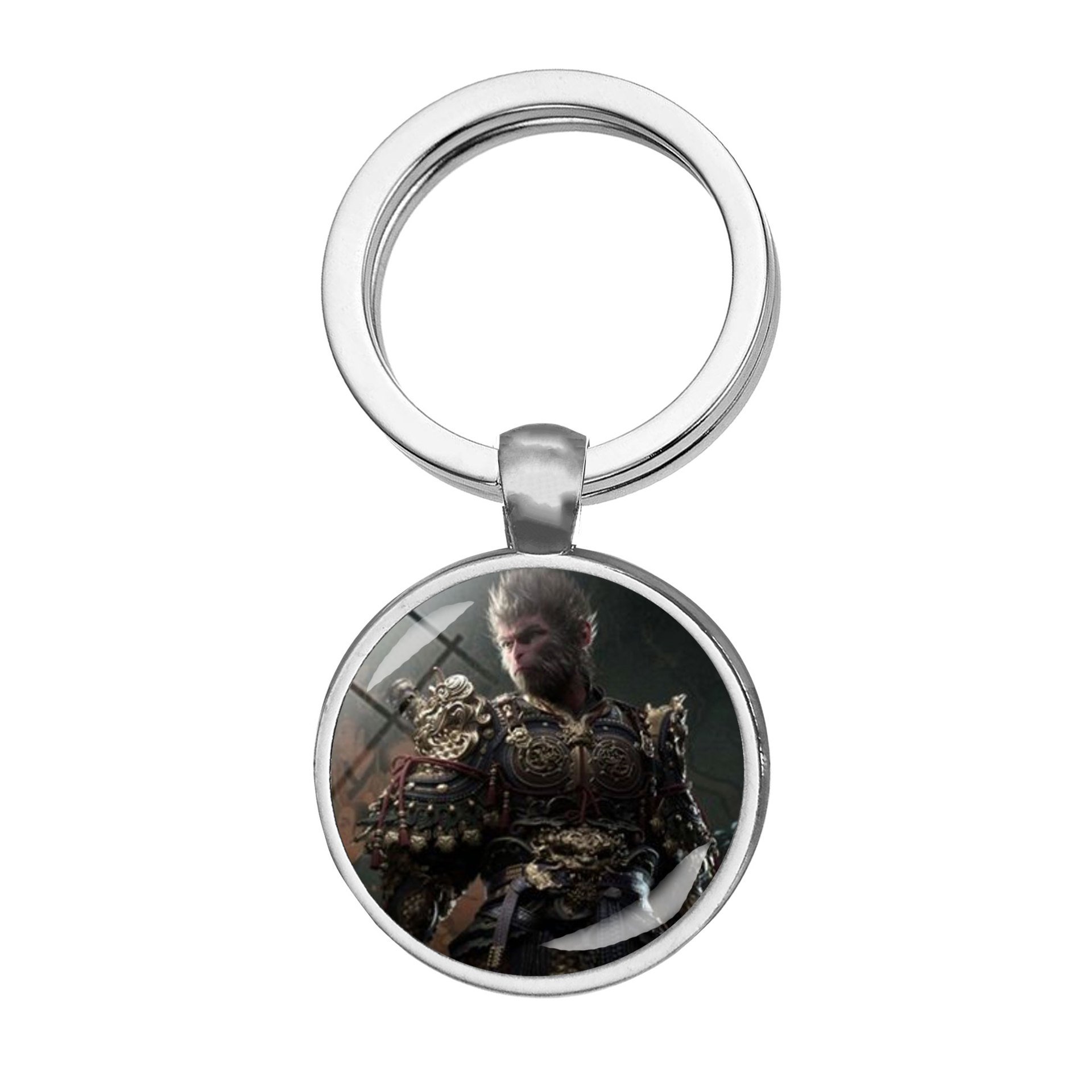Wholesale Simple Custom Luxury Personalized Gem Fashion Phone Accessories Metal Keychain With Black Myth Wukong