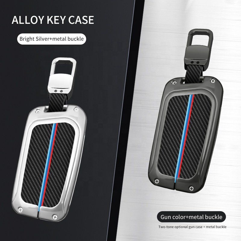 New Trending Luxury Carbon Fiber Key Cover Zinc Alloy Car Key Case for Lexus & Corolla Key Holder with Protection and Car Logo