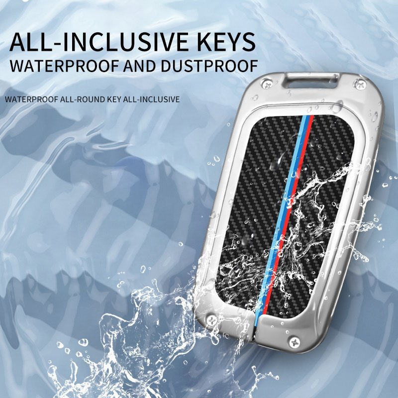 New Trending Luxury Carbon Fiber Key Cover Zinc Alloy Car Key Case for Lexus & Corolla Key Holder with Protection and Car Logo