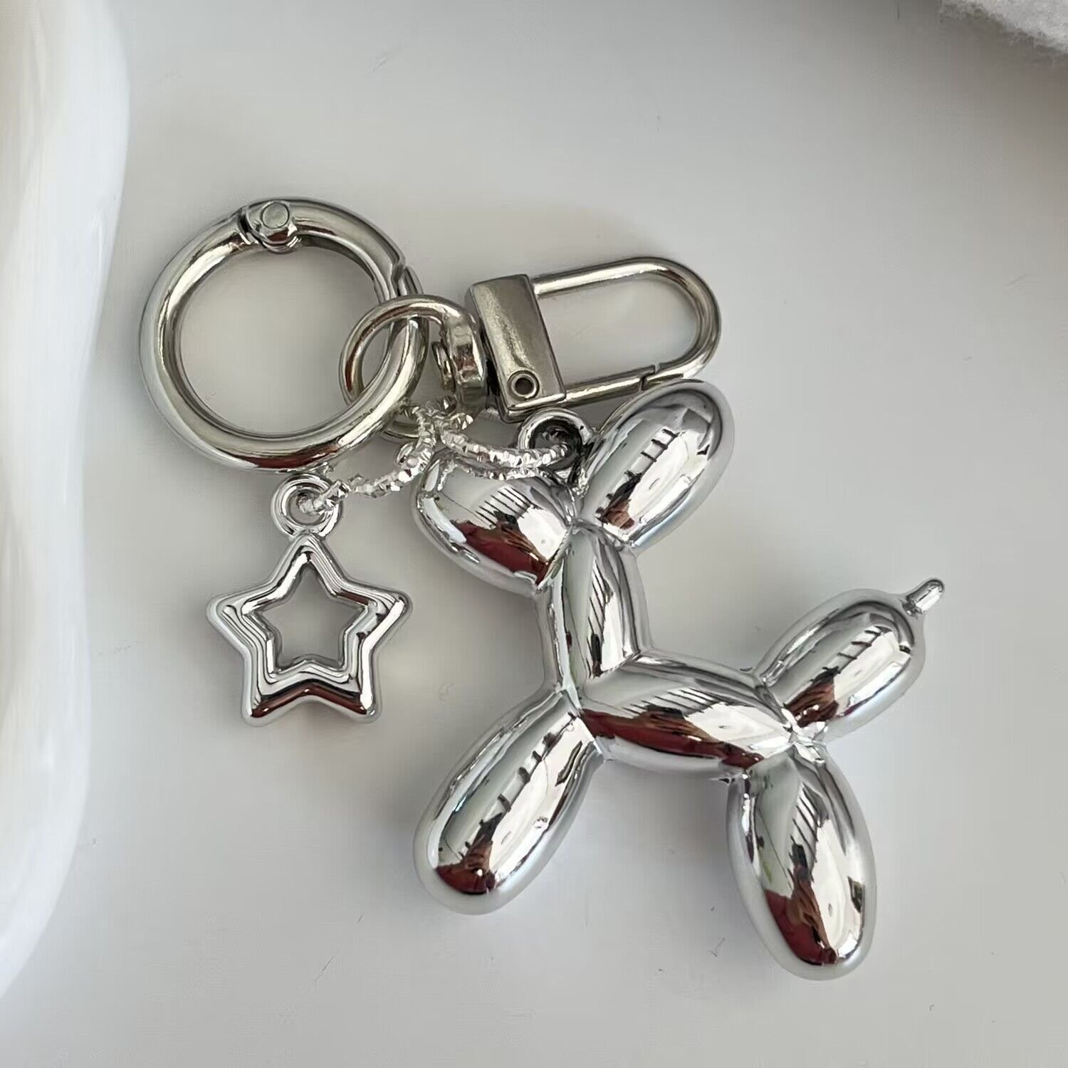 Korea lovely 3D Balloon Dog Key Ring for car keys mobile phone accessories fashion heart-shaped key ring, wholesale