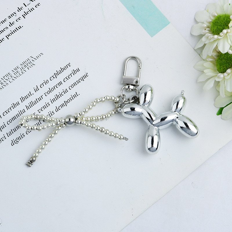 Korea lovely 3D Balloon Dog Key Ring for car keys mobile phone accessories fashion heart-shaped key ring, wholesale