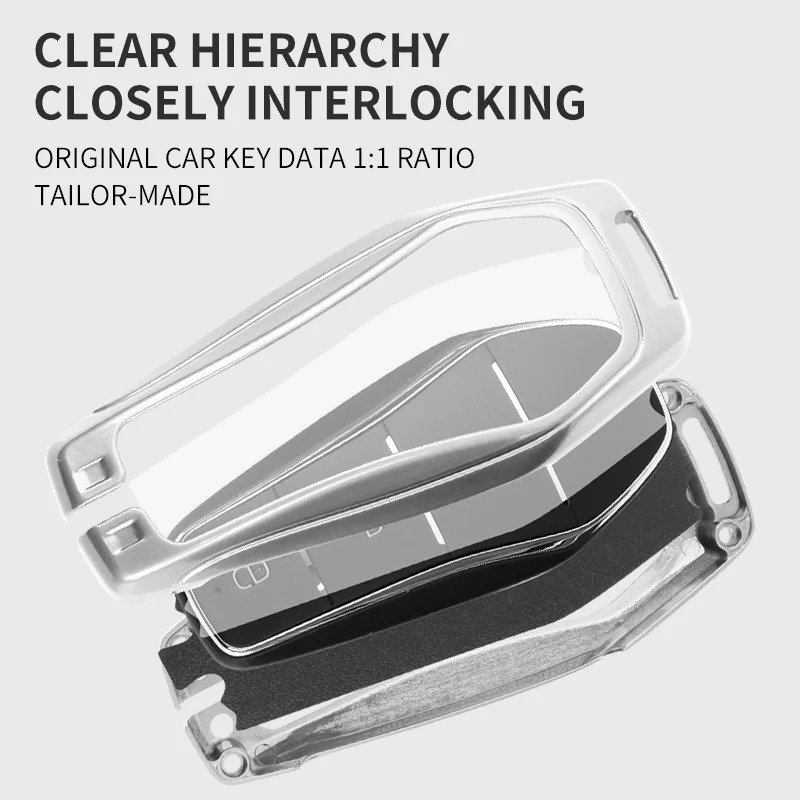Metal Car Keys Bag Cover Keychain Car Key Case For BYD SEAL Cowhide Car Key Accessories