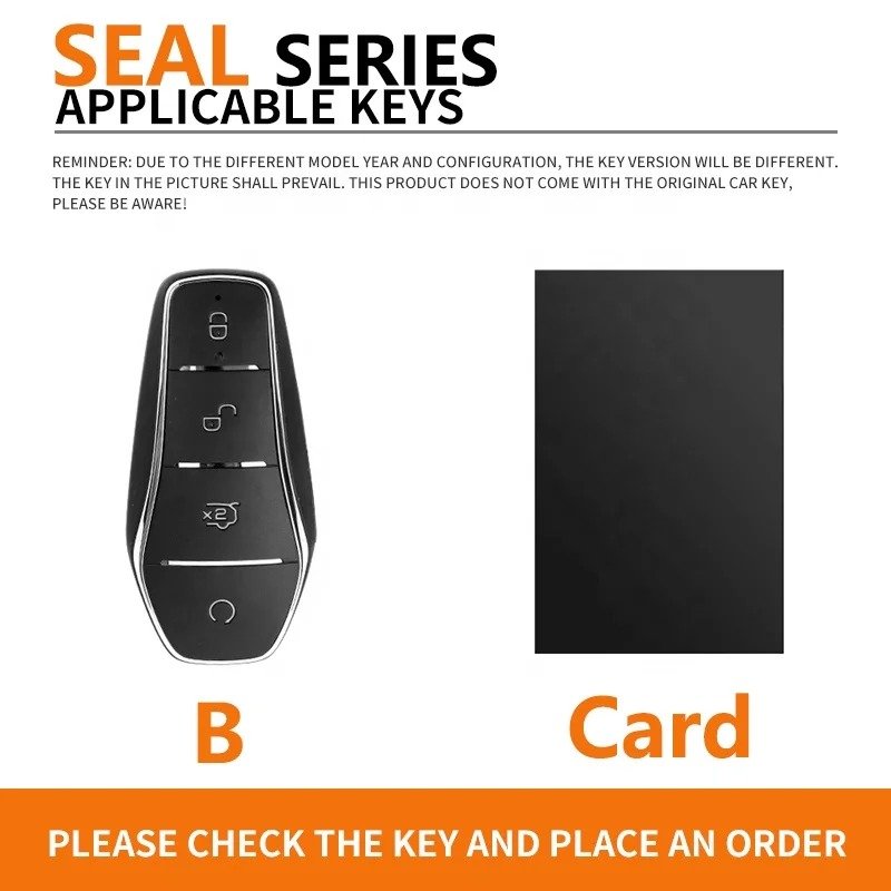 Metal Car Keys Bag Cover Keychain Car Key Case For BYD SEAL Cowhide Car Key Accessories