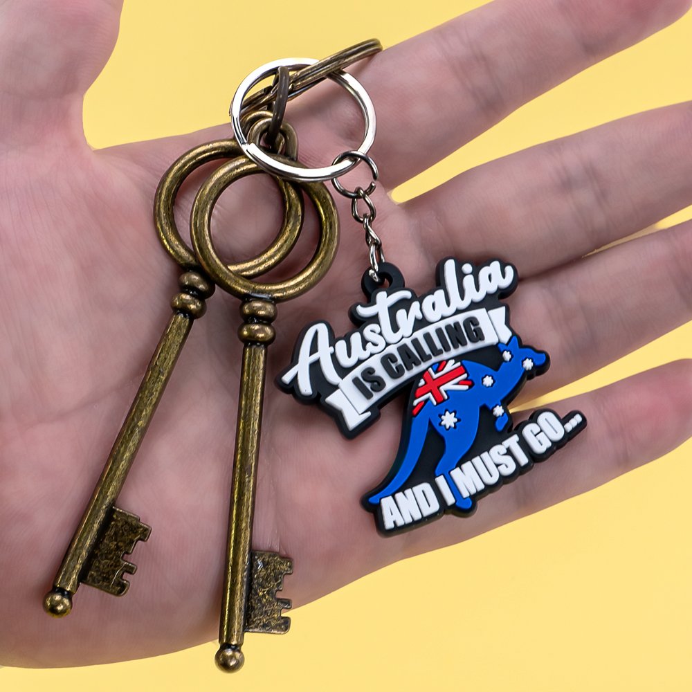 wholesale keychain hot sale Australian 3 Middle East English Mexican custom keyring key holder fit fans souvenir gift