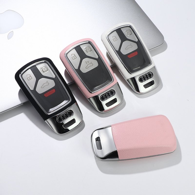 For Audi leather Key Fob Cover 3 button key shell fit for Audi Q7/Q5L/A4L/A5 car key cover case