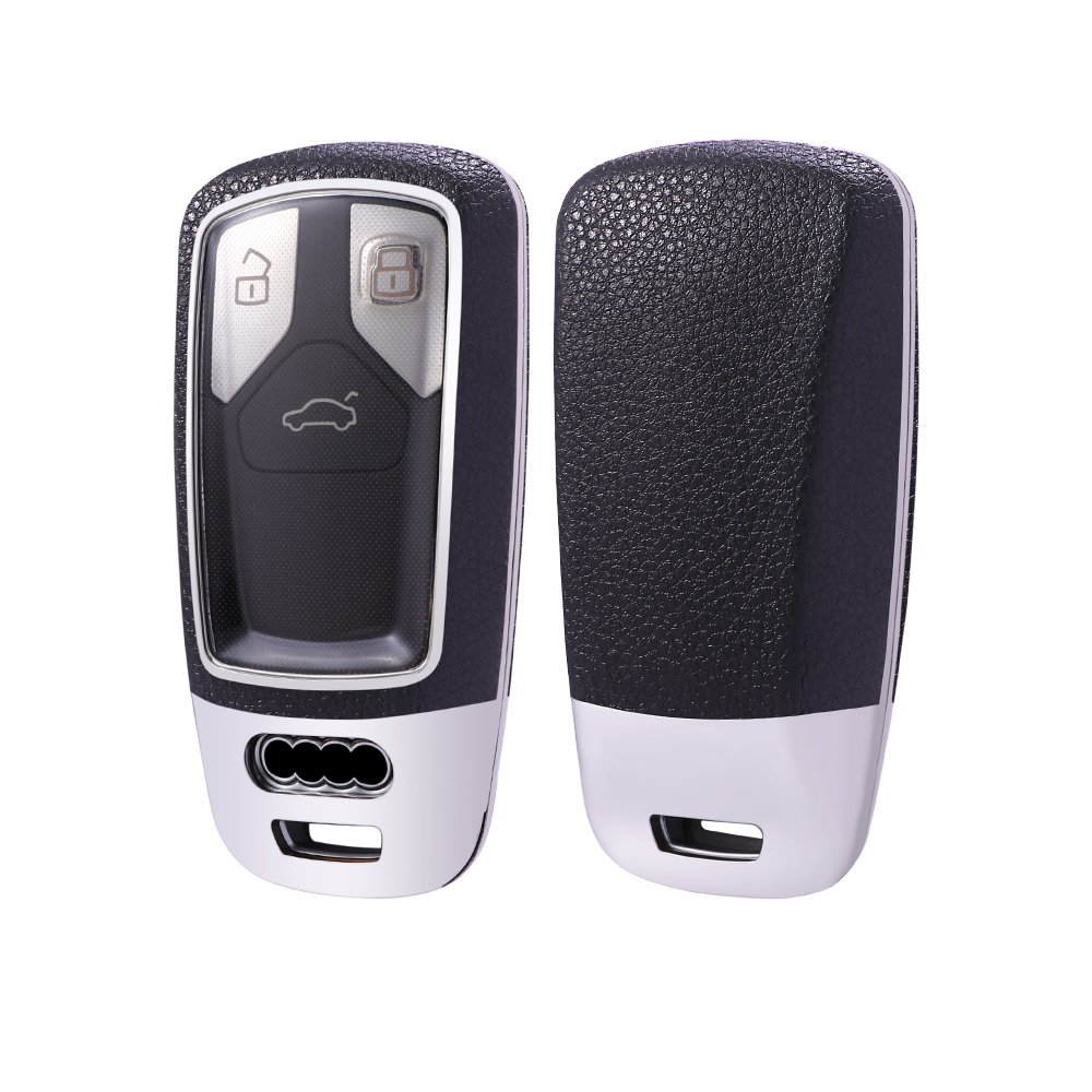 For Audi leather Key Fob Cover 3 button key shell fit for Audi Q7/Q5L/A4L/A5 car key cover case