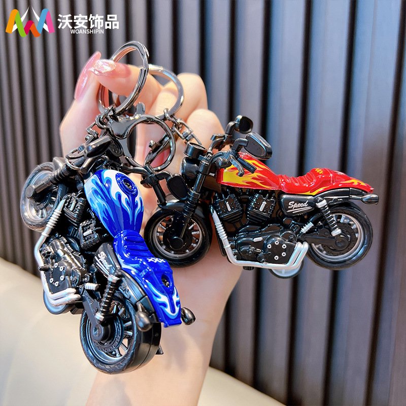 Creative Alloy Harley Motorcycle key chain simulation Boilback toy car key chain pendant Motorcycle model key ring for men gift