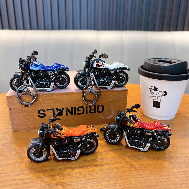 Creative Alloy Harley Motorcycle key chain simulation Boilback toy car key chain pendant Motorcycle model key ring for men gift