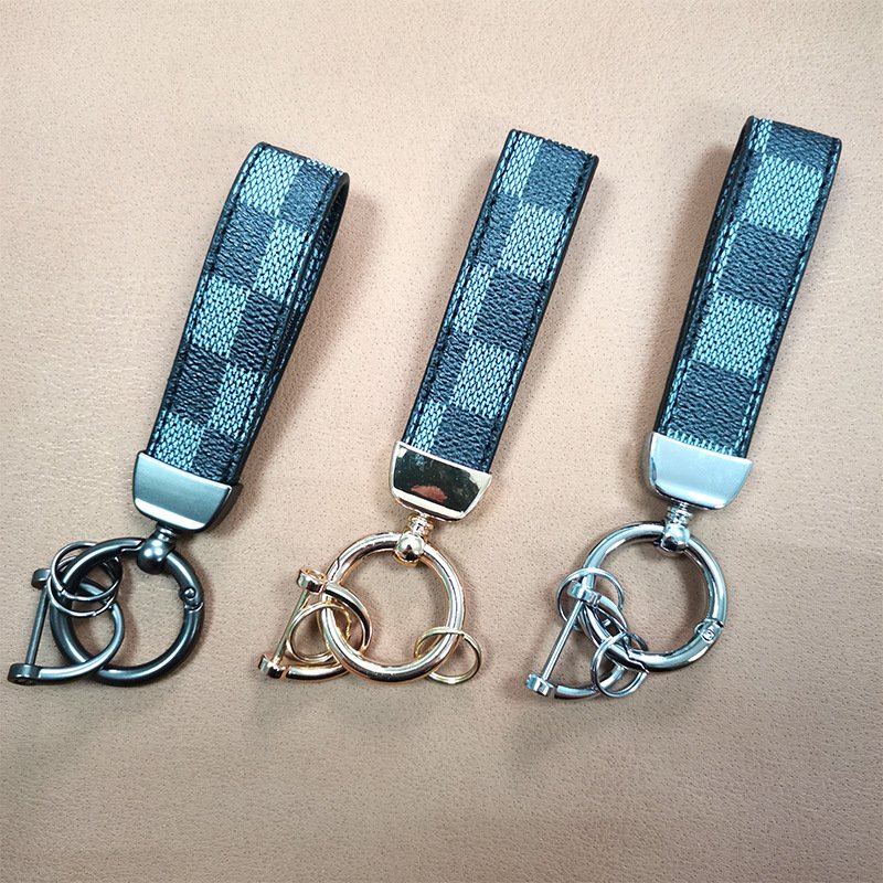 car accessories wholesale Luxury Car fashion PU Leather Key Chain Mini metal Key Ring