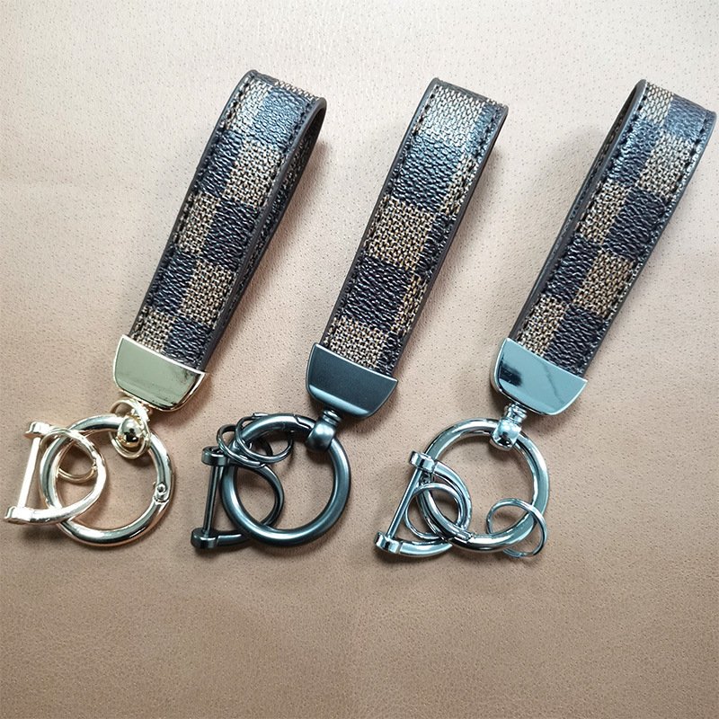 car accessories wholesale Luxury Car fashion PU Leather Key Chain Mini metal Key Ring