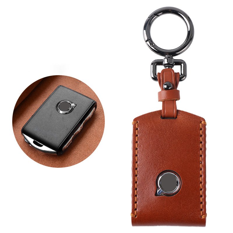 Leather Car Key Cover FOB for Volvo XC40 XC60 XC90 S90 S60 Auto Accessories Keychain Shell Protect Car Key Case