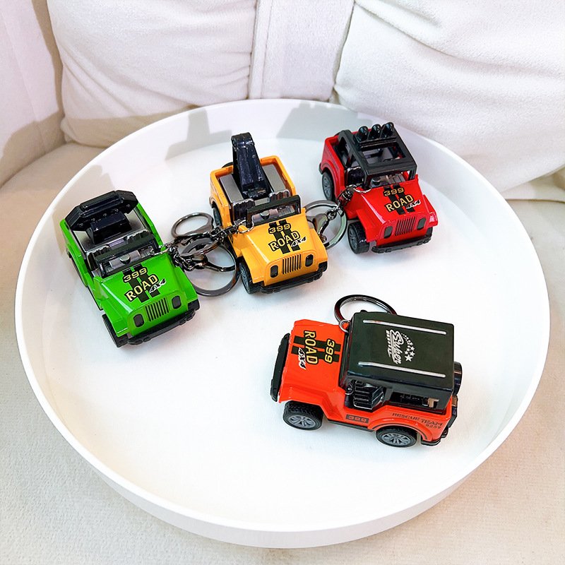 Mini Car Keychain Cartoon Motorcycle Keychain Suitable for Women and Men's Bag Creative Key Accessories Pendant