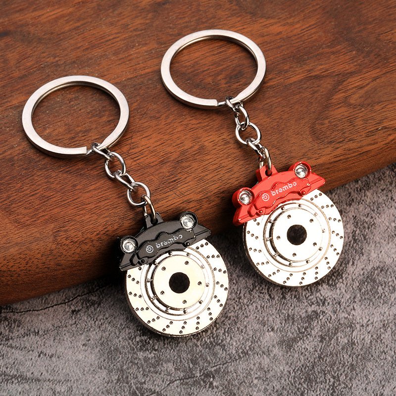 Promotion Custom LOGO Car Accessories 3D Turbo Shock Absorber Gear Brake Disc Wheel Hub Metal Keychain