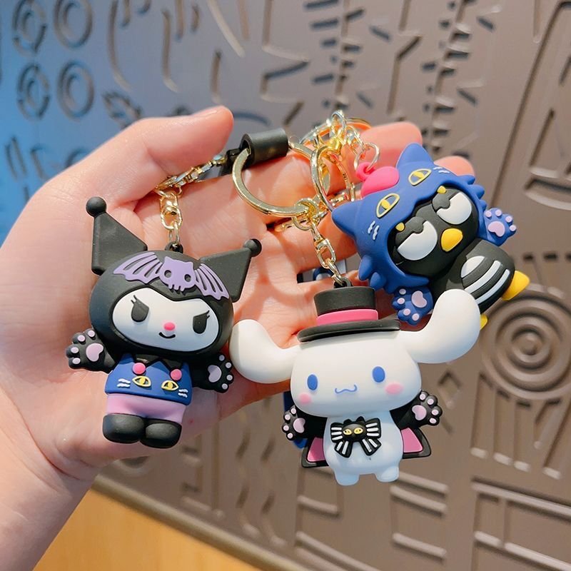 W-25 Wholesale Cute Girl Key Chain Pendant Kawaii Kids Rubber Doll Cartoon Car Key Chain Accessories Bag Hanging Small Gift