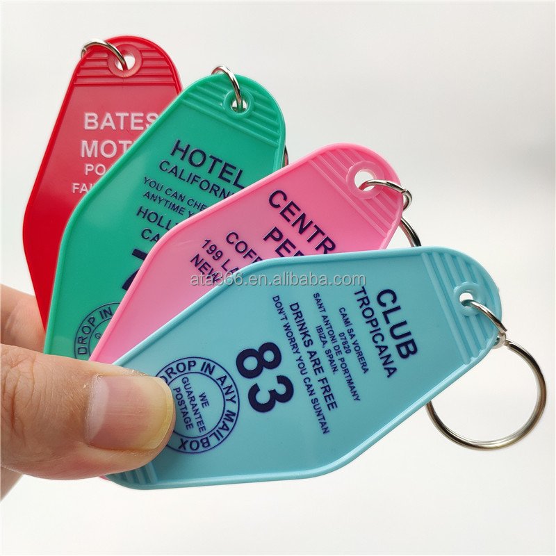 6 Custom Hotel Key Tags Plastic Acrylic Blank Motel Keychain Key Ring Hotel Keychain Print Logo Design Hotel Key Tag