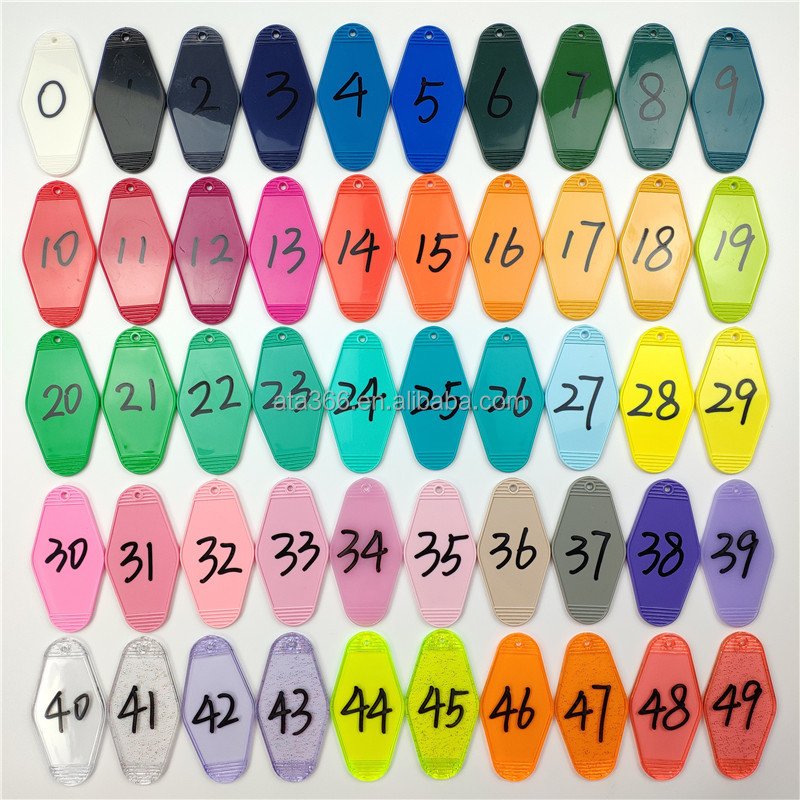 6 Custom Hotel Key Tags Plastic Acrylic Blank Motel Keychain Key Ring Hotel Keychain Print Logo Design Hotel Key Tag