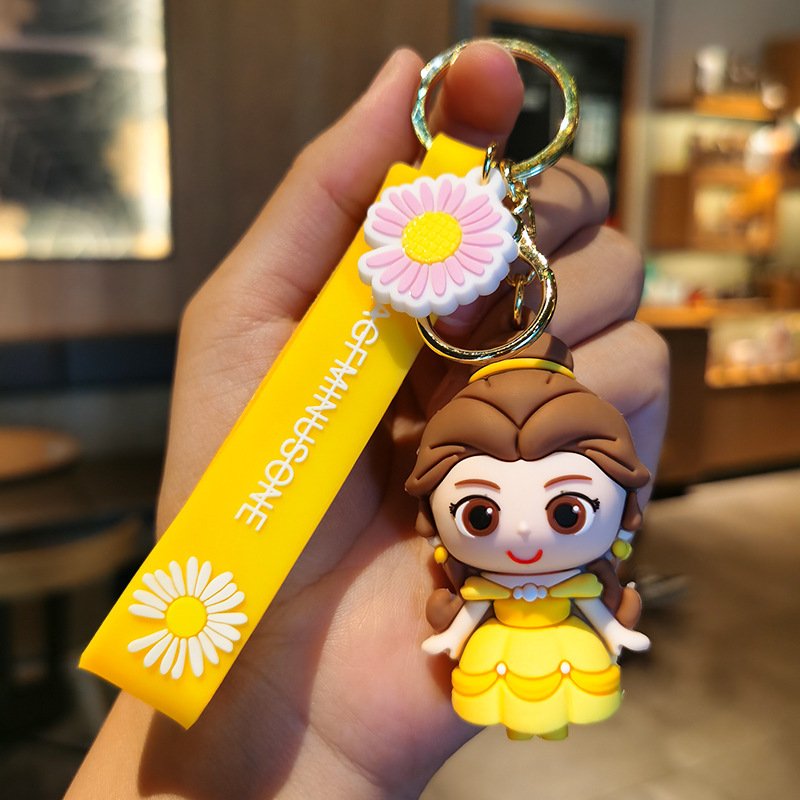 Cute Cartoon Snow White Mermaid Frozen Princess Keychain Doll Pendant Accessories Christmas Gift