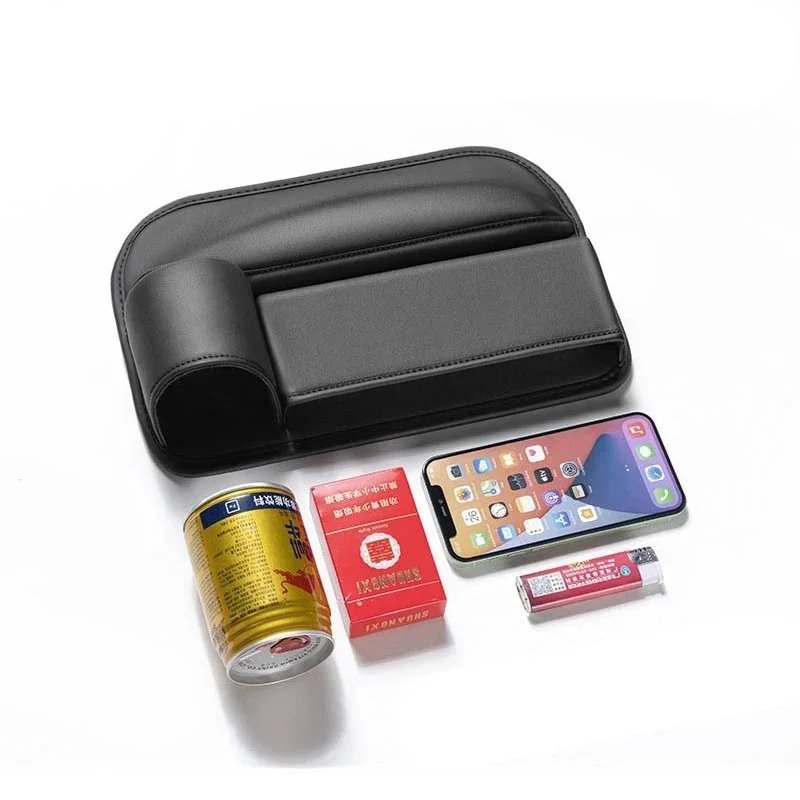 Car Accessories PU Leather Universal Luxury Seat Gap Filler Pocket Wallet Keys Organizer storage Box With Cup Phone Holder