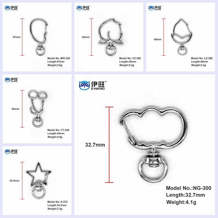Ewang Fashionable DIY Jewelry Making Crafts Keychain with Swivel Clip Snap Hook for Cars and Keys