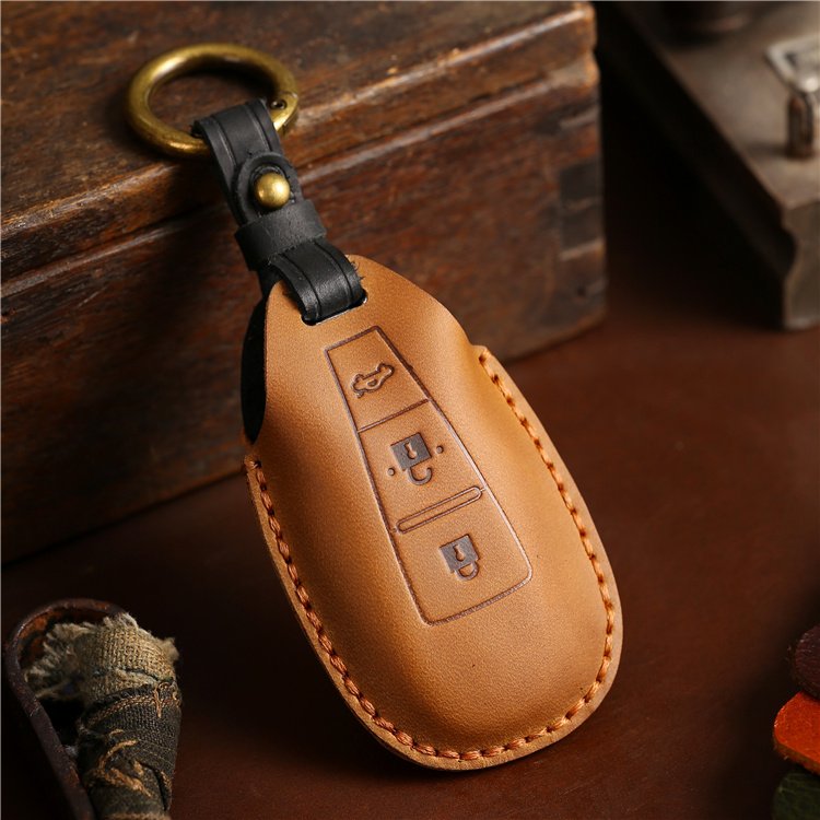 Hot Sale Genuine Leather Car Key Case Cover for Suzuki Auto Accessories With Keychain