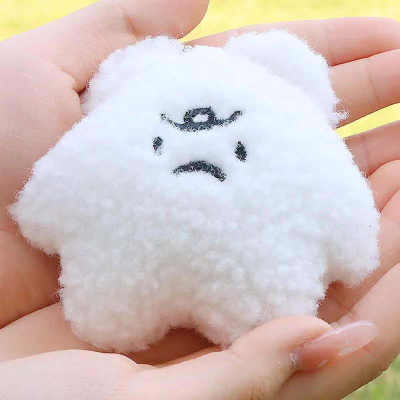 Frustrated Ins Bear Plush Keychain Student Bag Pendant Car Key Ring Girl Decoration Accessories Gift