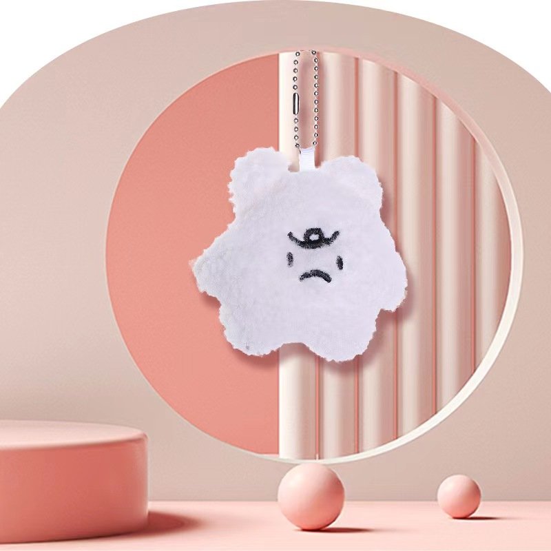 Frustrated Ins Bear Plush Keychain Student Bag Pendant Car Key Ring Girl Decoration Accessories Gift