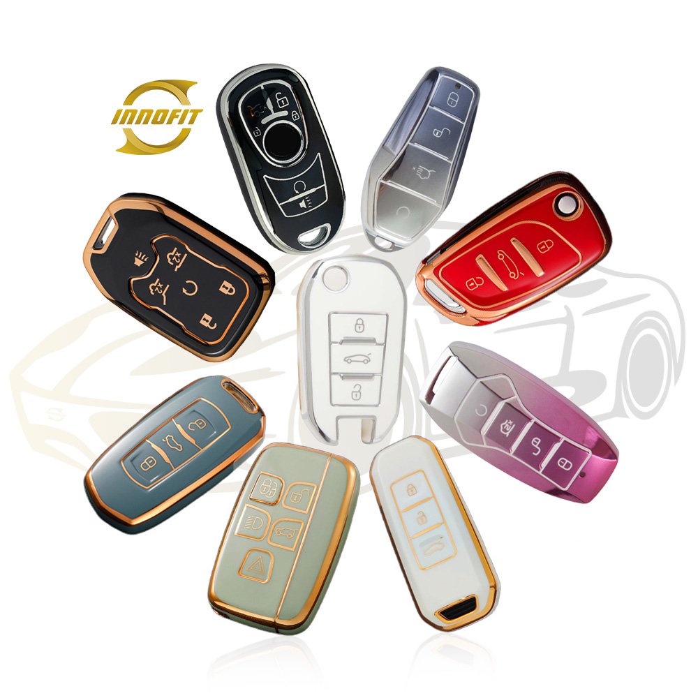 Innofit TPU Car Key Cover Fob Case Factory For Peugeot Citroen Landrover BAOJUN Buick Opel GMC Acura BYD Geely Auto Accessories