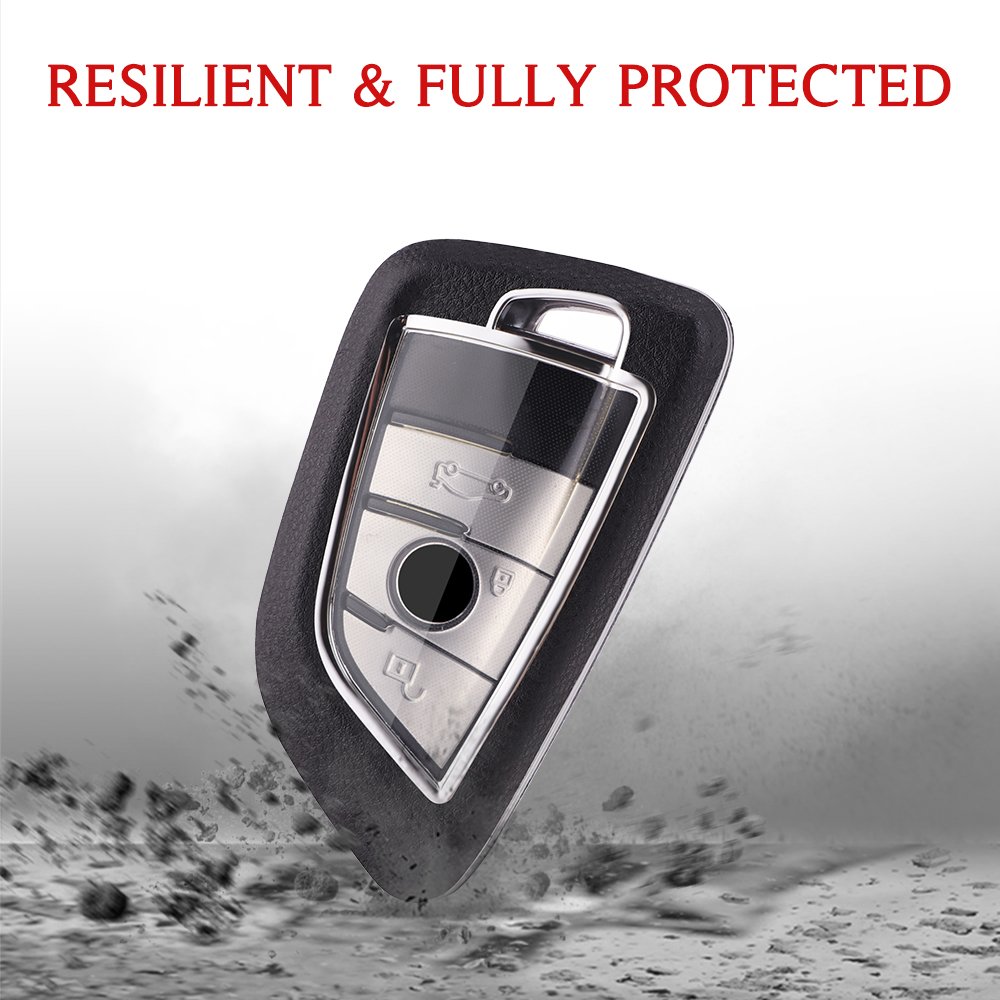 For BMW leather Key Fob Cover 2/3 button key shell fit for X1 X3 X5 X6 /1/new 2 travel/ 5/7 Series