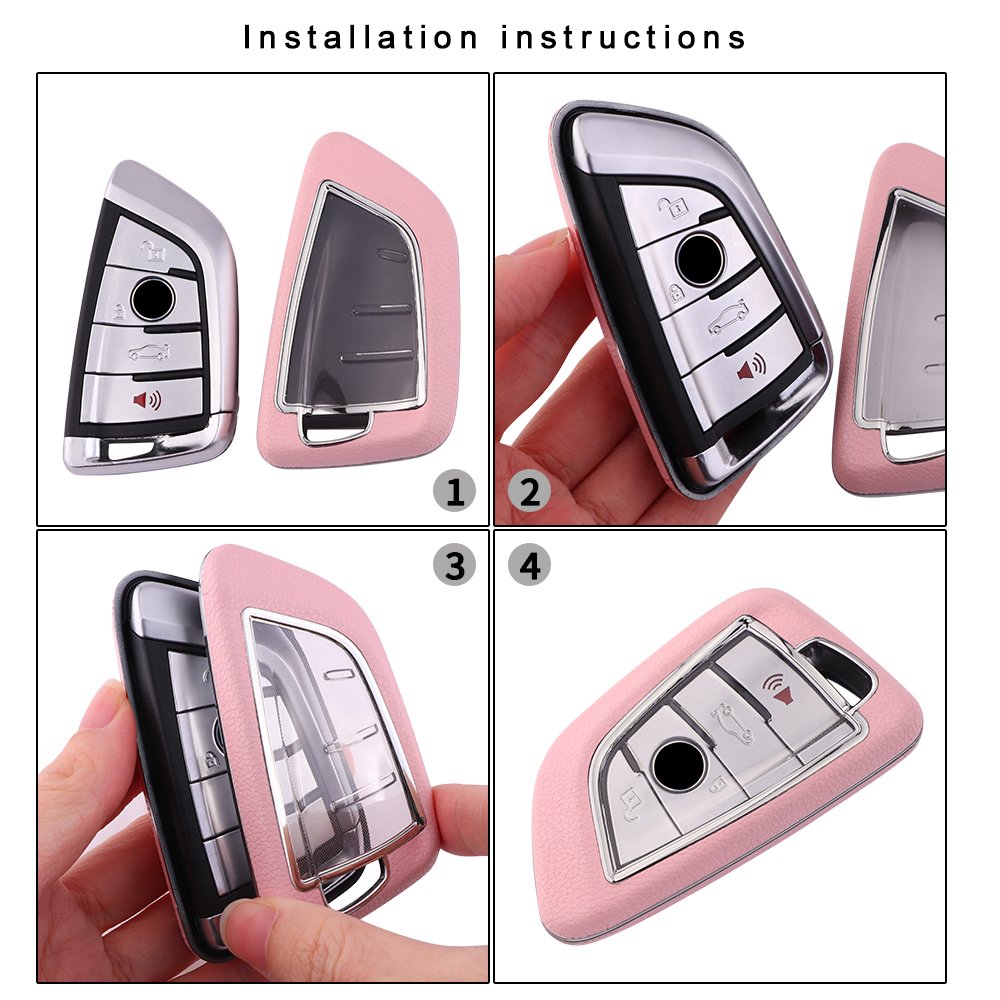 For BMW leather Key Fob Cover 2/3 button key shell fit for X1 X3 X5 X6 /1/new 2 travel/ 5/7 Series