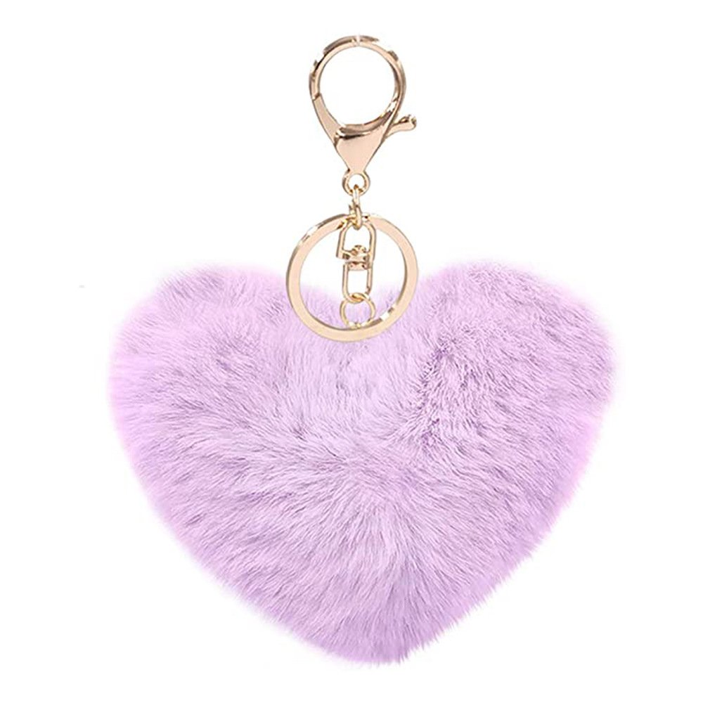 High Quality Cheap Women Girls Favor Fashion 10CM Cute Heart Plush Key Chains Bag Car Pendant Colorful Pompoms Heart Keychains