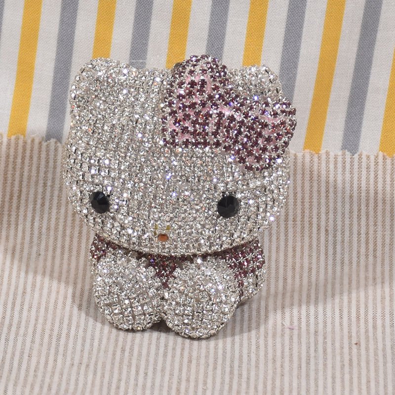 Botu kawaii new 3d diamond kitty keychain anime fashion womens bag pendant y2k girls gifts cute doll car key ring keychain toys