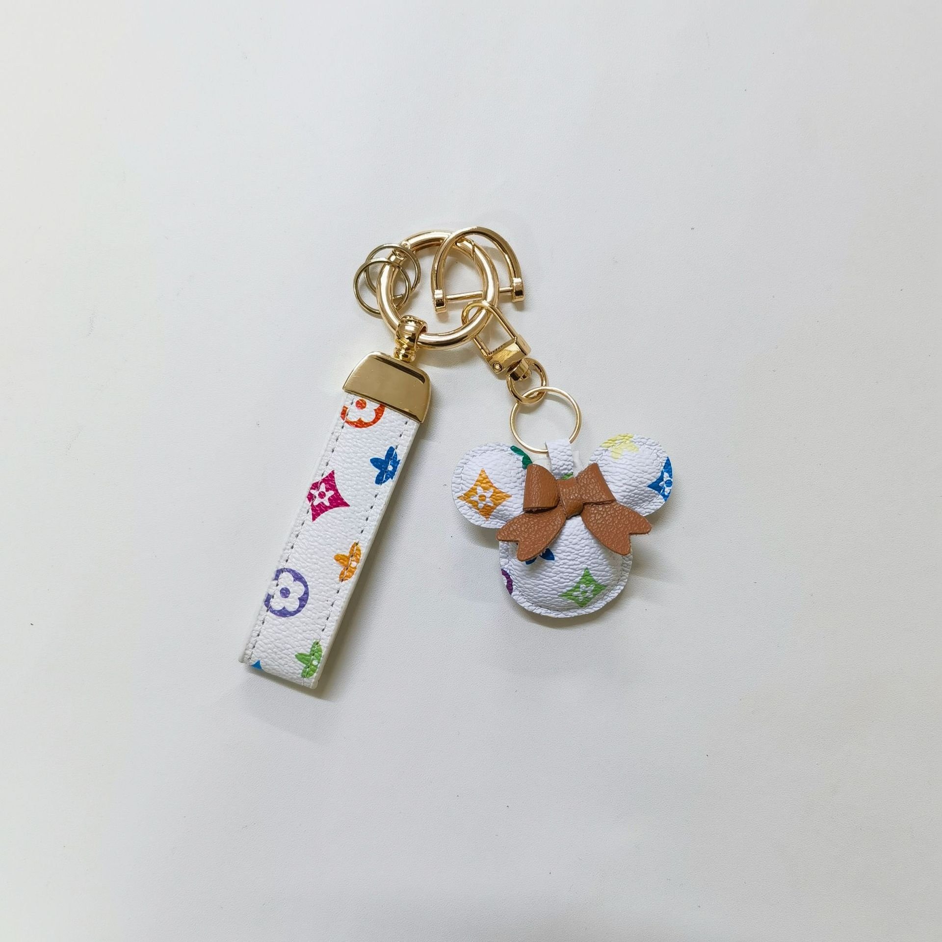 New Style Fashion Mickey Bag Charms Leather Car Key Chain Accessories Custom Luxury Keychain