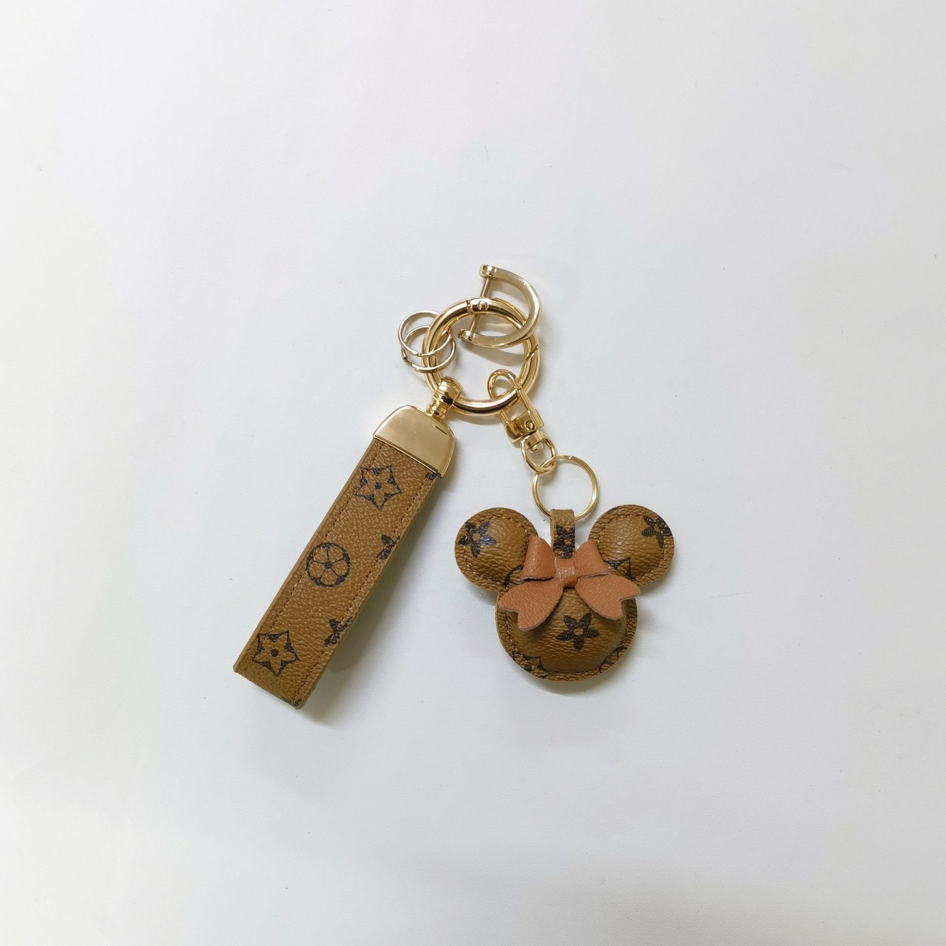 New Style Fashion Mickey Bag Charms Leather Car Key Chain Accessories Custom Luxury Keychain