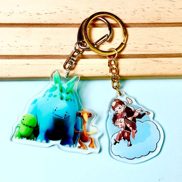 Sublimation Keychain Blanks Key Chain Holographic Shaker Custom Charm Anime Mini Acrylic Charms With Logo