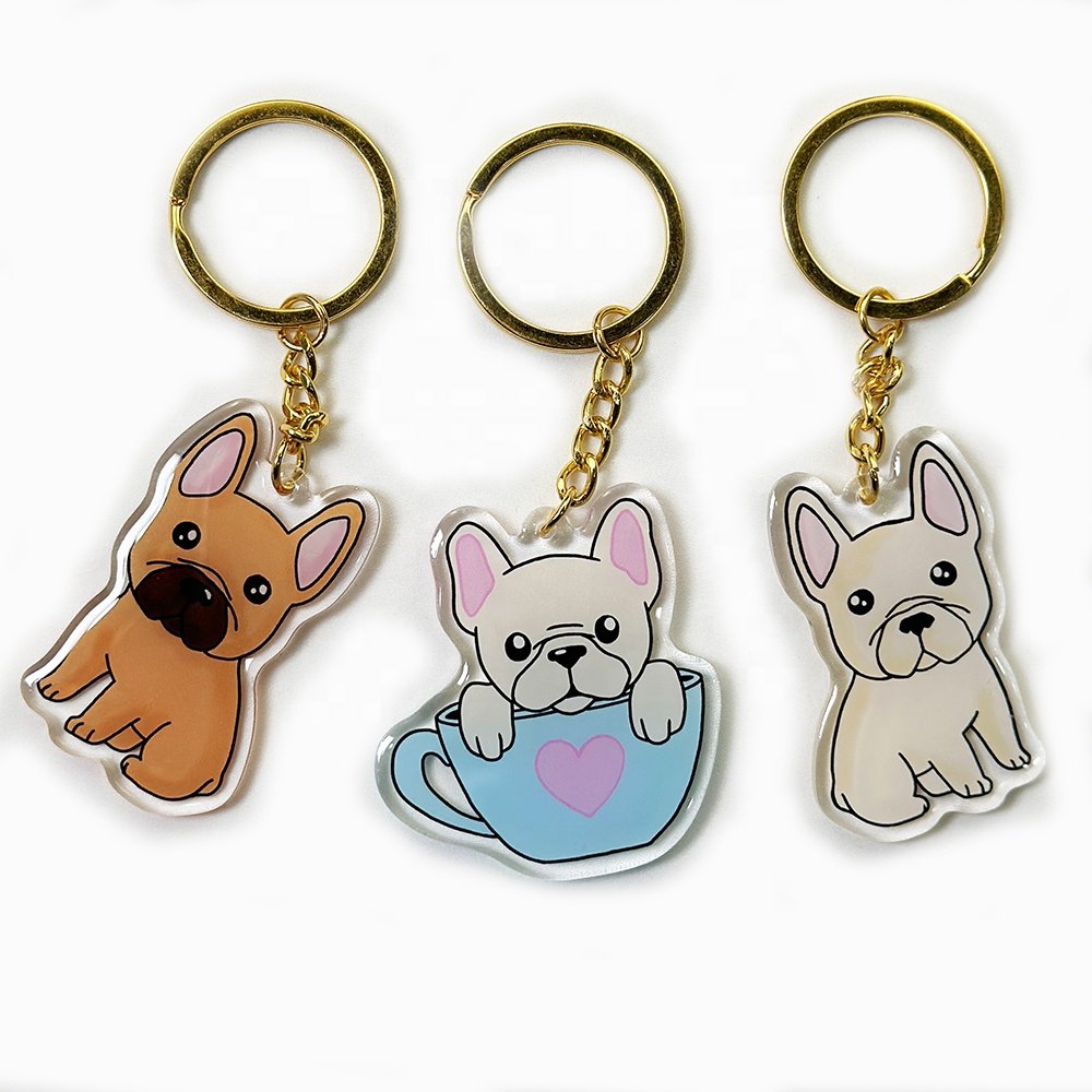 Sublimation Keychain Blanks Key Chain Holographic Shaker Custom Charm Anime Mini Acrylic Charms With Logo
