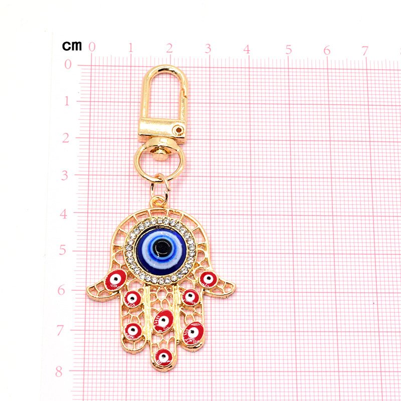 Good Luck Nazar Blue Evil Eye Hamsa Hand Amulet Keychain Key Holder Protection Charm Car Hanging Ornament