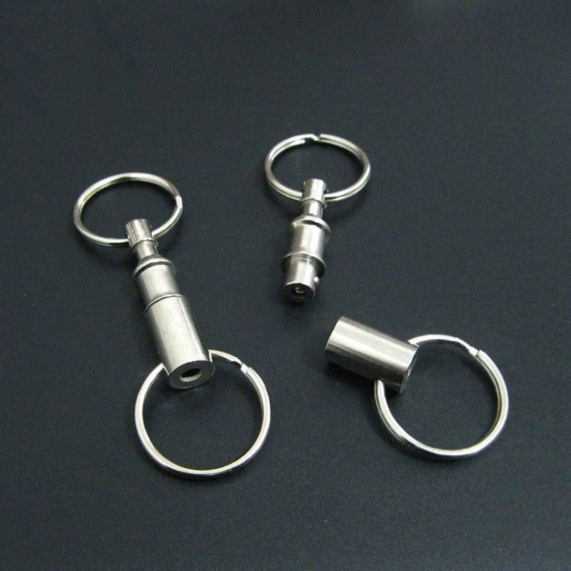 Removable Quick Release Keychain Pull Apart Keychain Accessory Split key Ring Double Heads Detachable Metal Key chain Pull Apart
