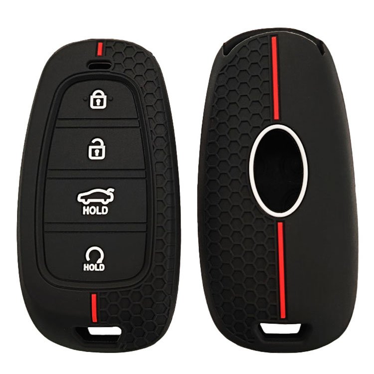 Remote 4 Buttons Silicone Car Key Cover Keychain Auto Keys Case Holder Housing For Santa Fe